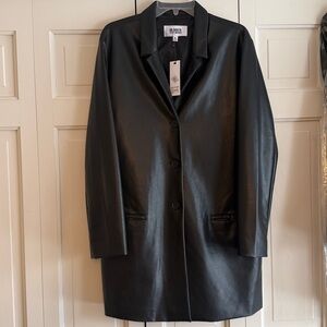 NWT BB Dakotah 3 button Black Faux Leather Blazer